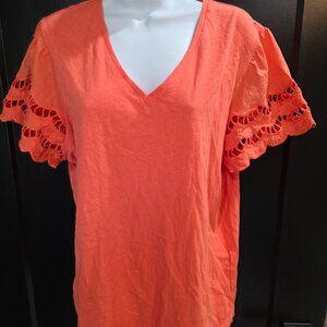 Chicos Coral Colored Top Sz 2 (Large) NWT